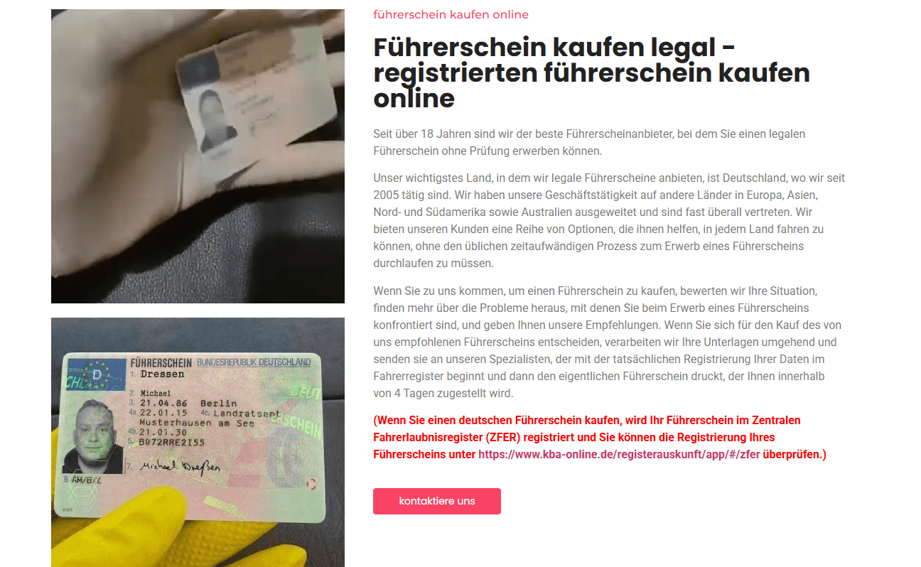 Führerschein online kaufen ohne Prüfung