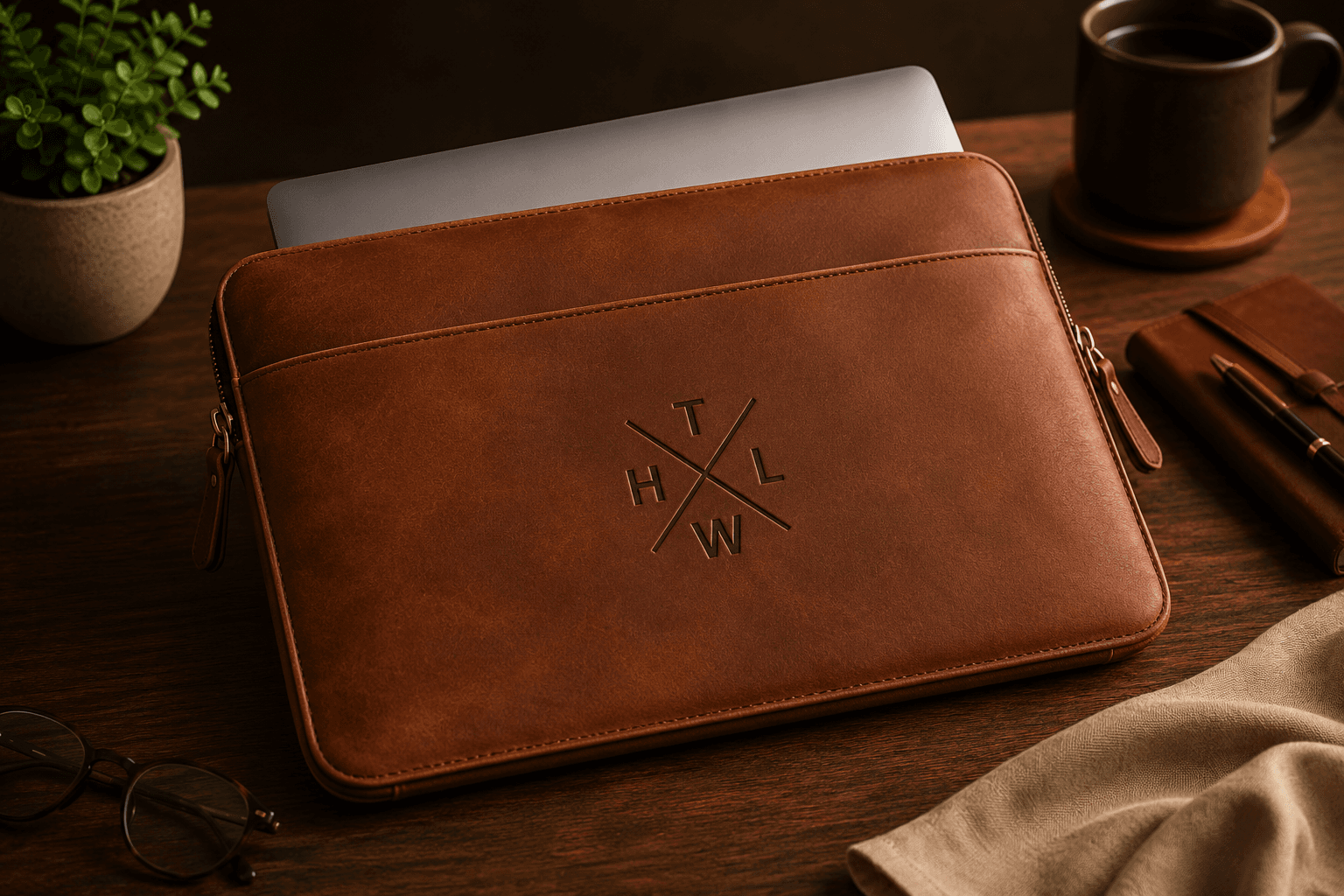 Leather Laptop Sleeve for Work, Travel, and Daily Commutes