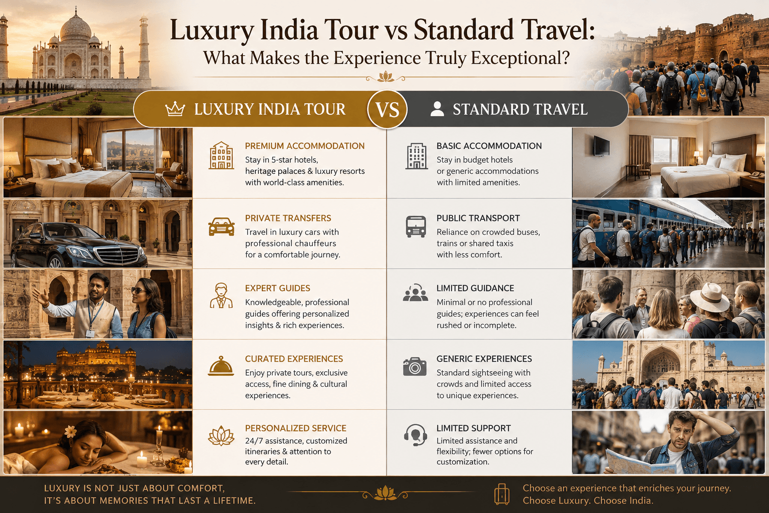 Luxury India Tour vs Standard Travel: What Makes the Experience Truly Exceptional?