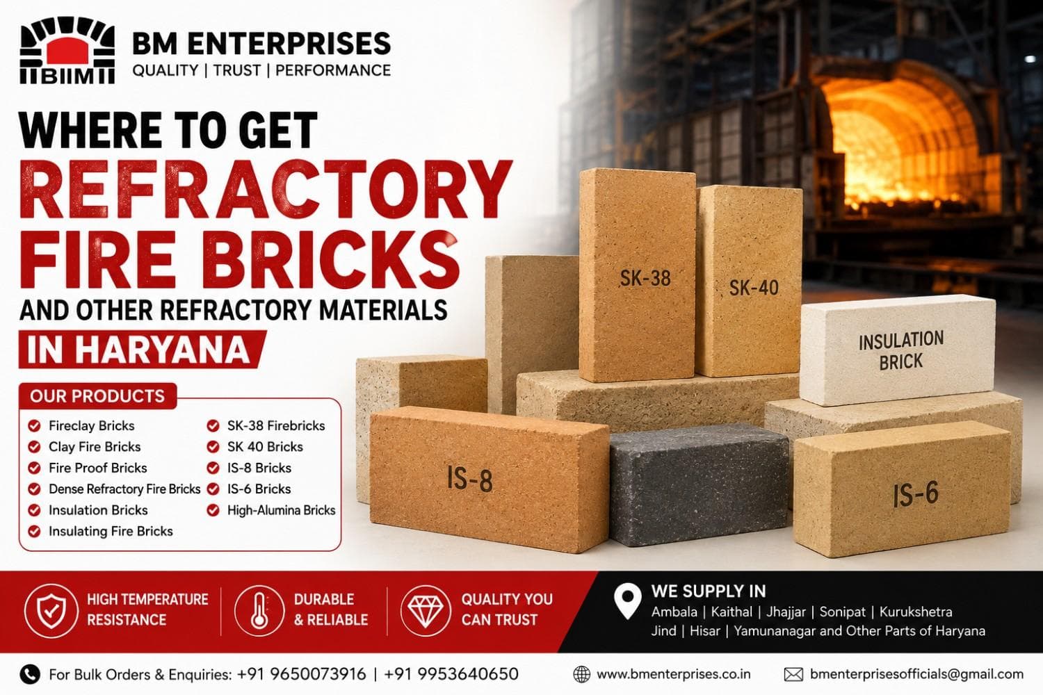Where to Get Refractory Fire Bricks and Other Refractory Materials in Haryana