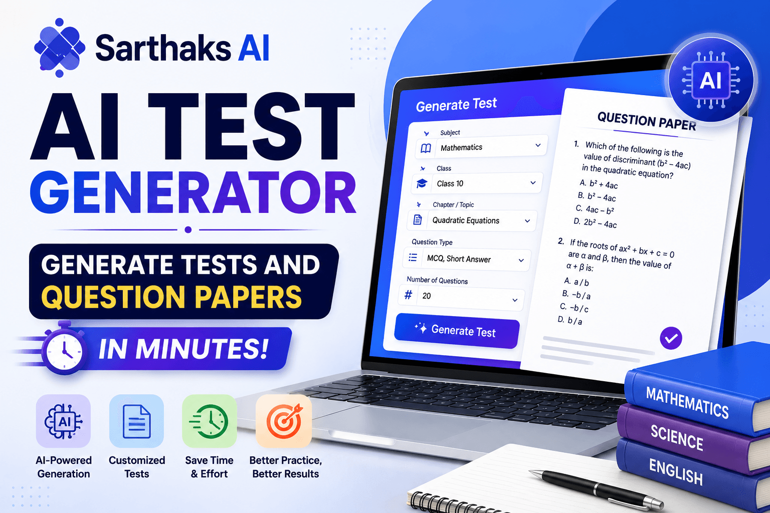 AI Test Generator: Generate Tests and Question Papers in Minutes