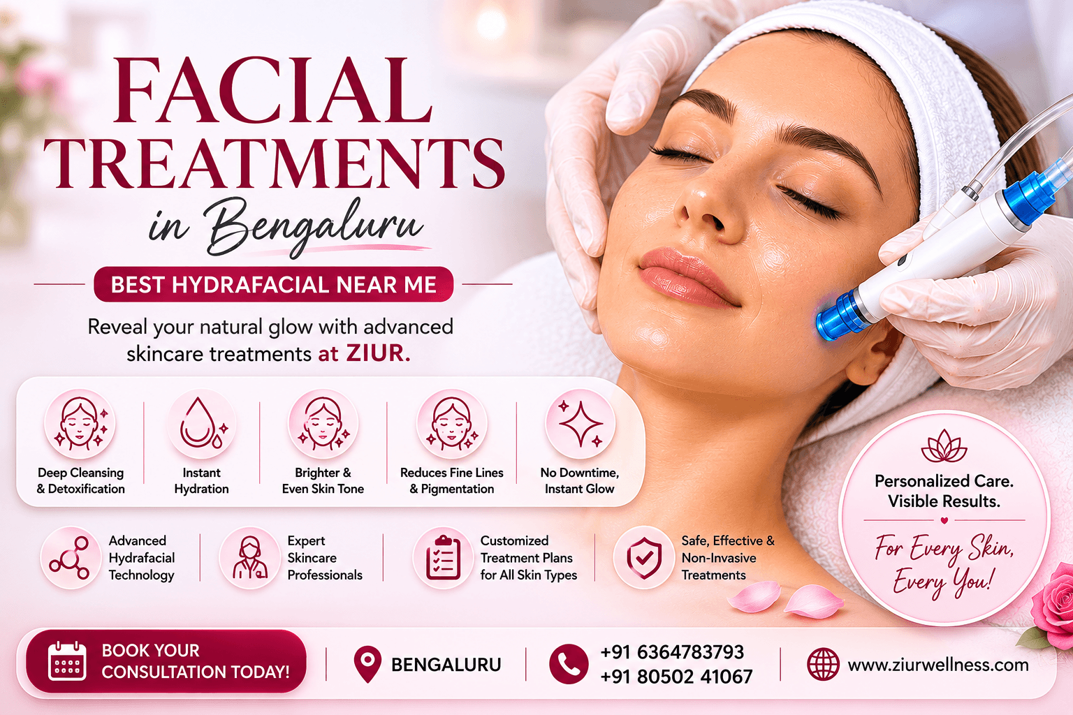 Facial Treatments in Bengaluru | Best Hydrafacial Near Me | ZIUR