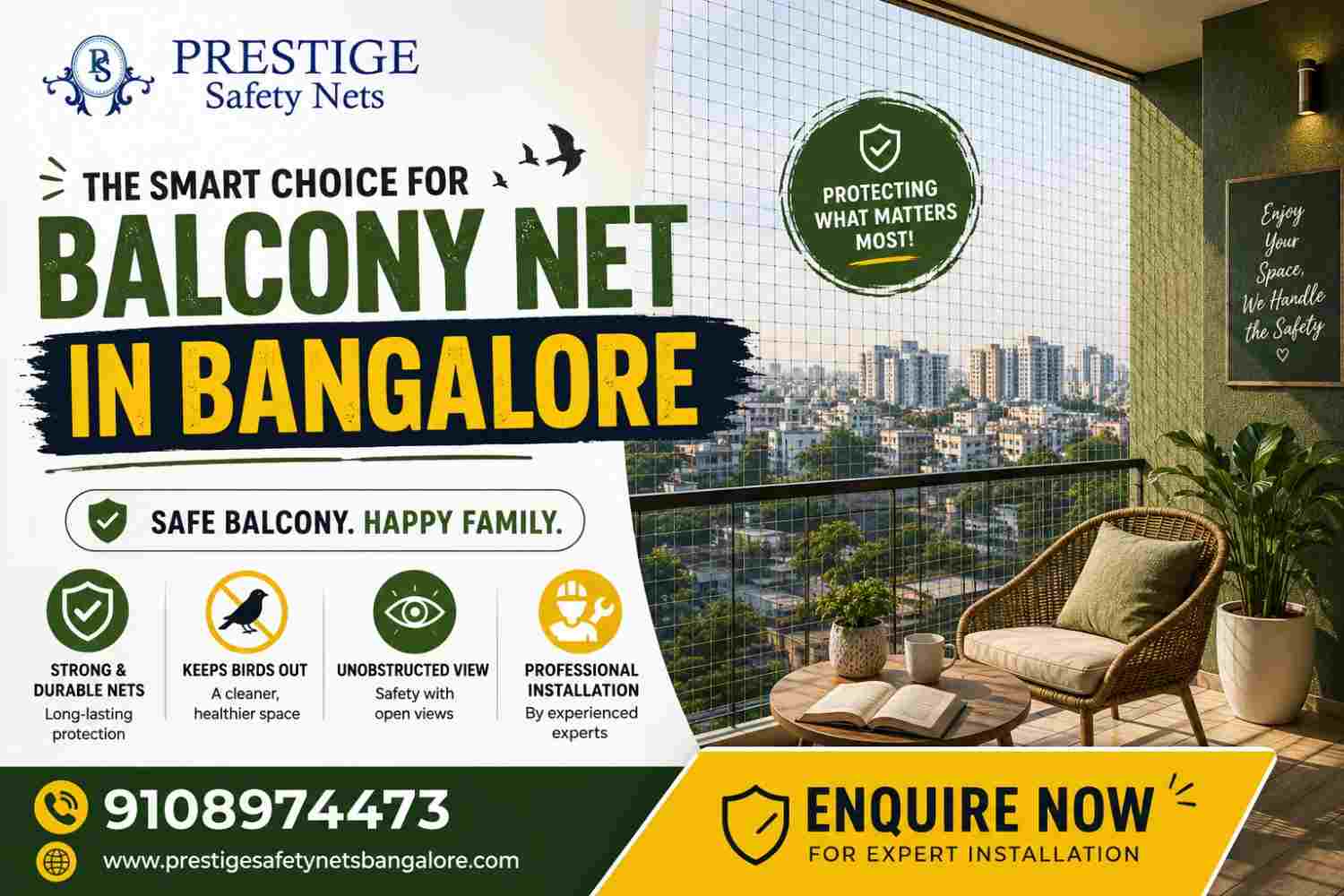 Prestige Safety Nets Guide to Choosing a Balcony Net in Bangalore