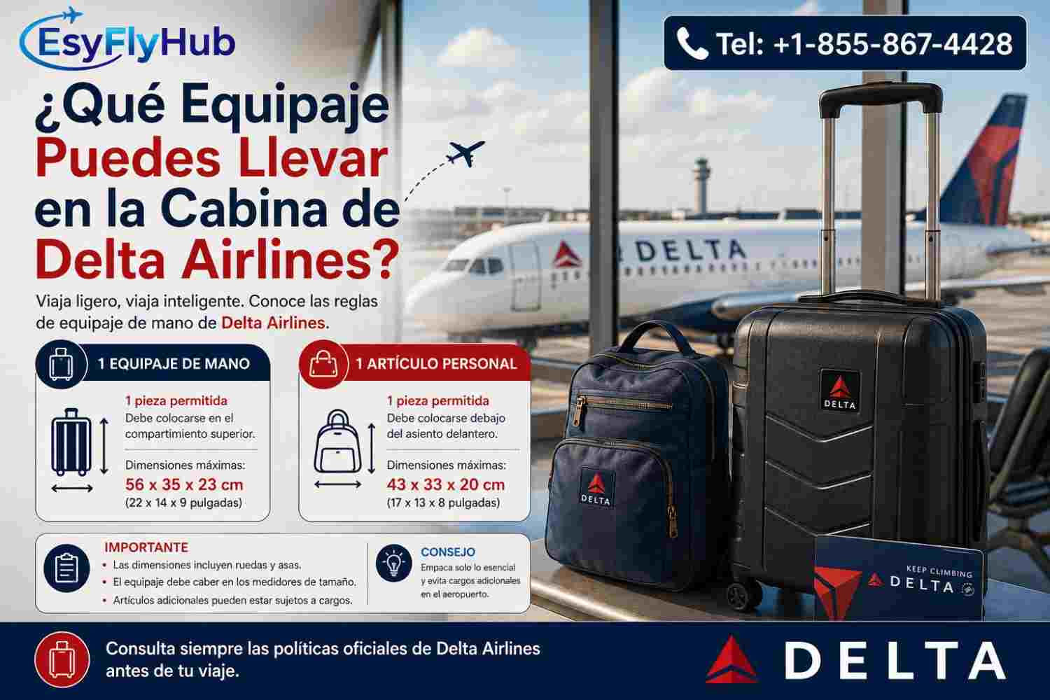 ¿Qué Equipaje Puedes Llevar en la Cabina de Delta Airlines?