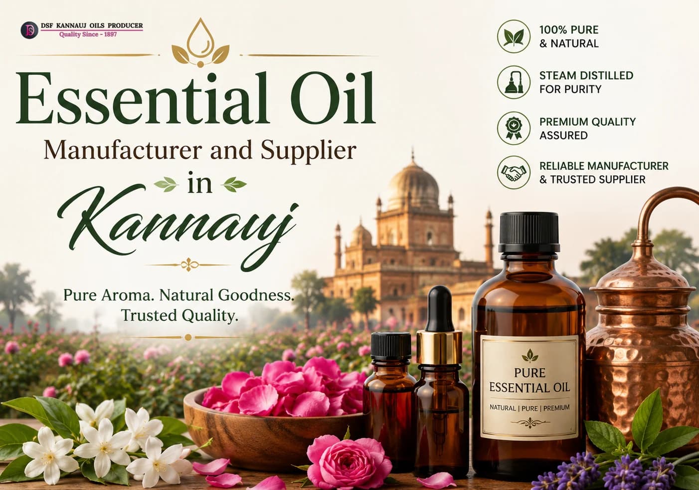 Essential Oil Manufacturer and Supplier in Kannauj
