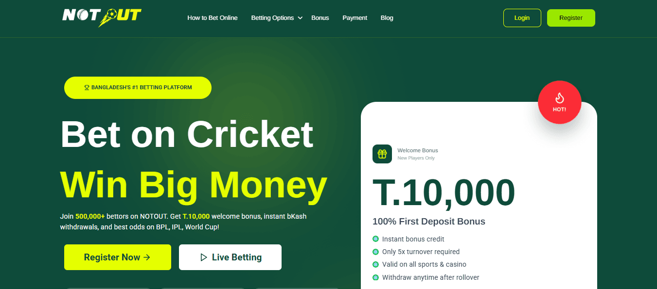 NOTOUT: Best Betting Website in Bangladesh | Online Casino & Sports Betting