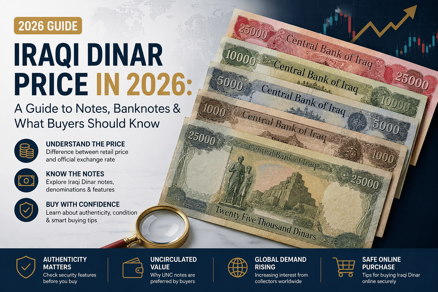 Iraqi Dinar  Price in 2026 | A Guide to Notes, Banknotes & What Buyers Should Know