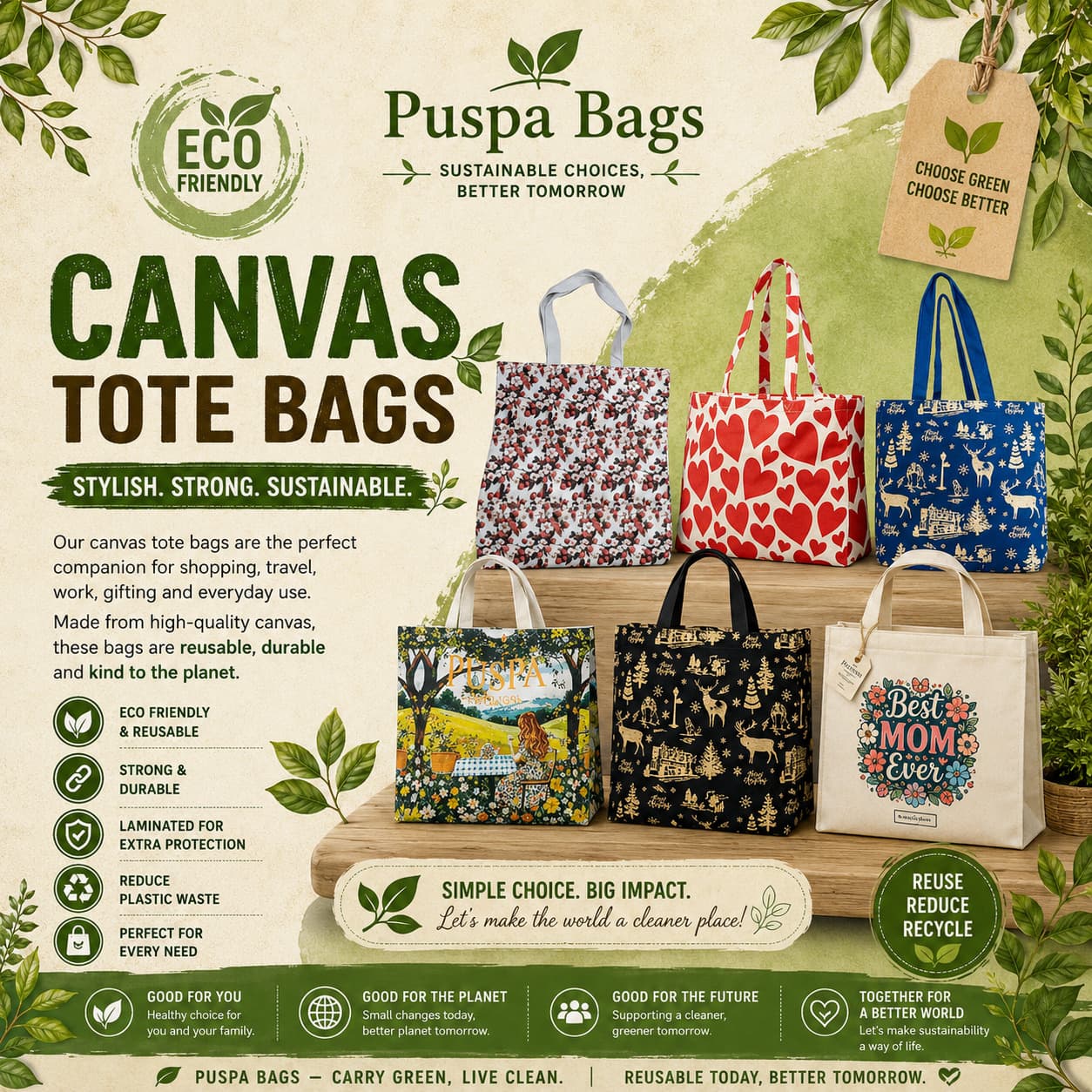 Canvas Tote Bags – Stylish, Durable & Eco-Friendly Bags for Global Buyers