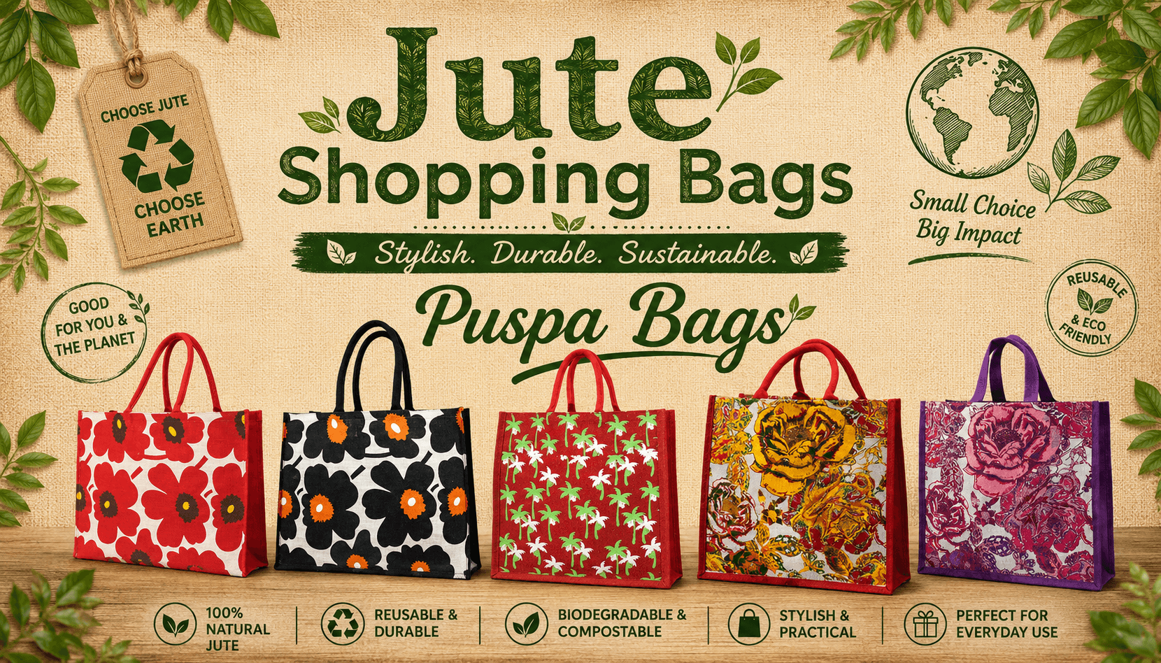 Jute Shopping Bags – Reusable & Eco-Friendly Bags for Global Buyers
