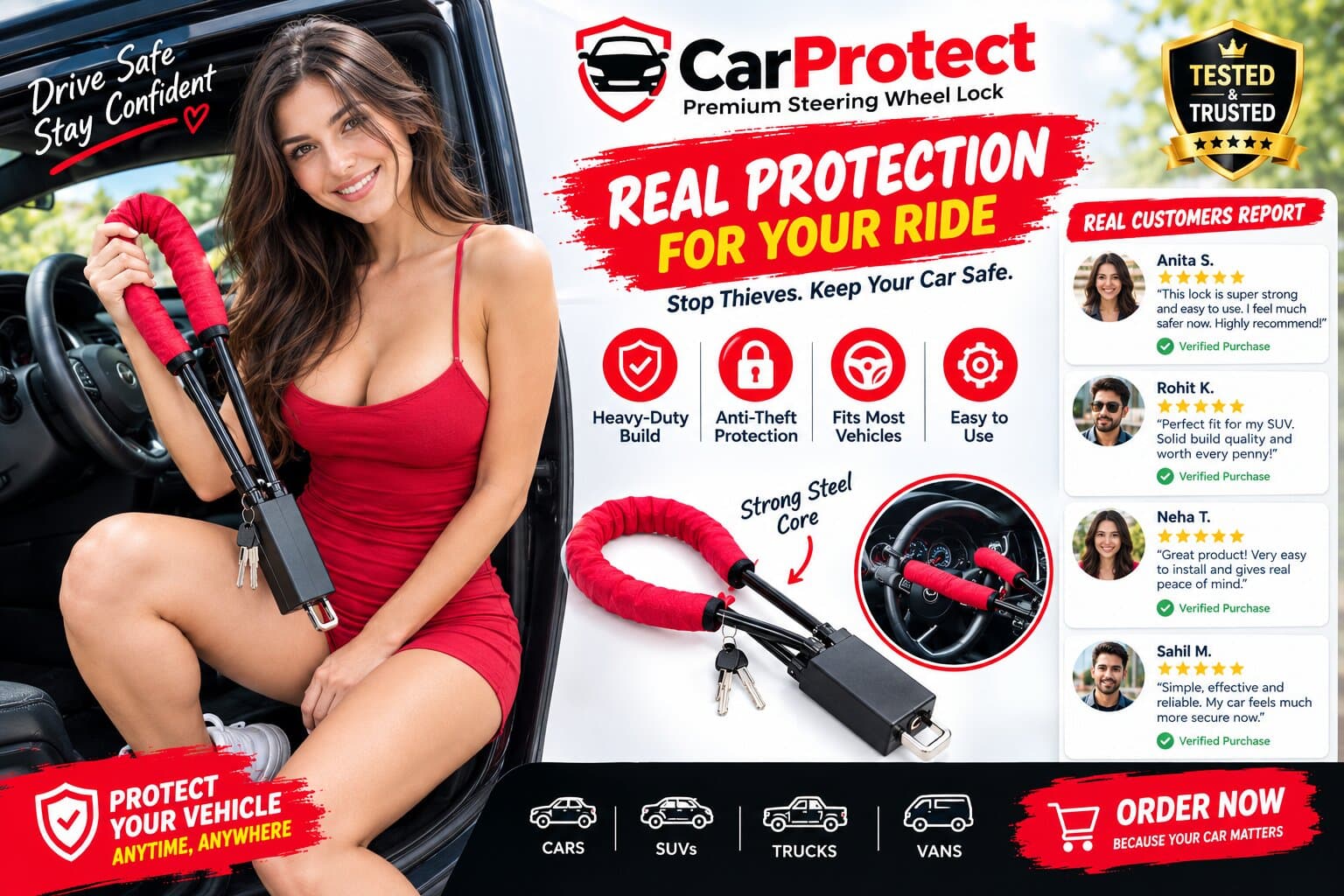 CarProtect Steering Wheel Lock