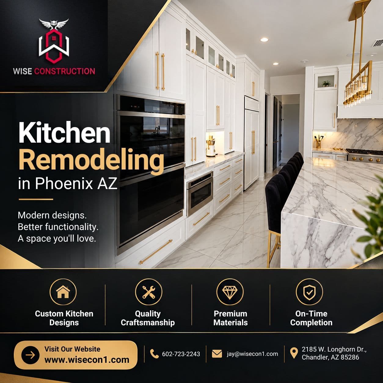 Kitchen Remodeling in Phoenix AZ for Spacious, Stylish, Functional Modern Kitchens