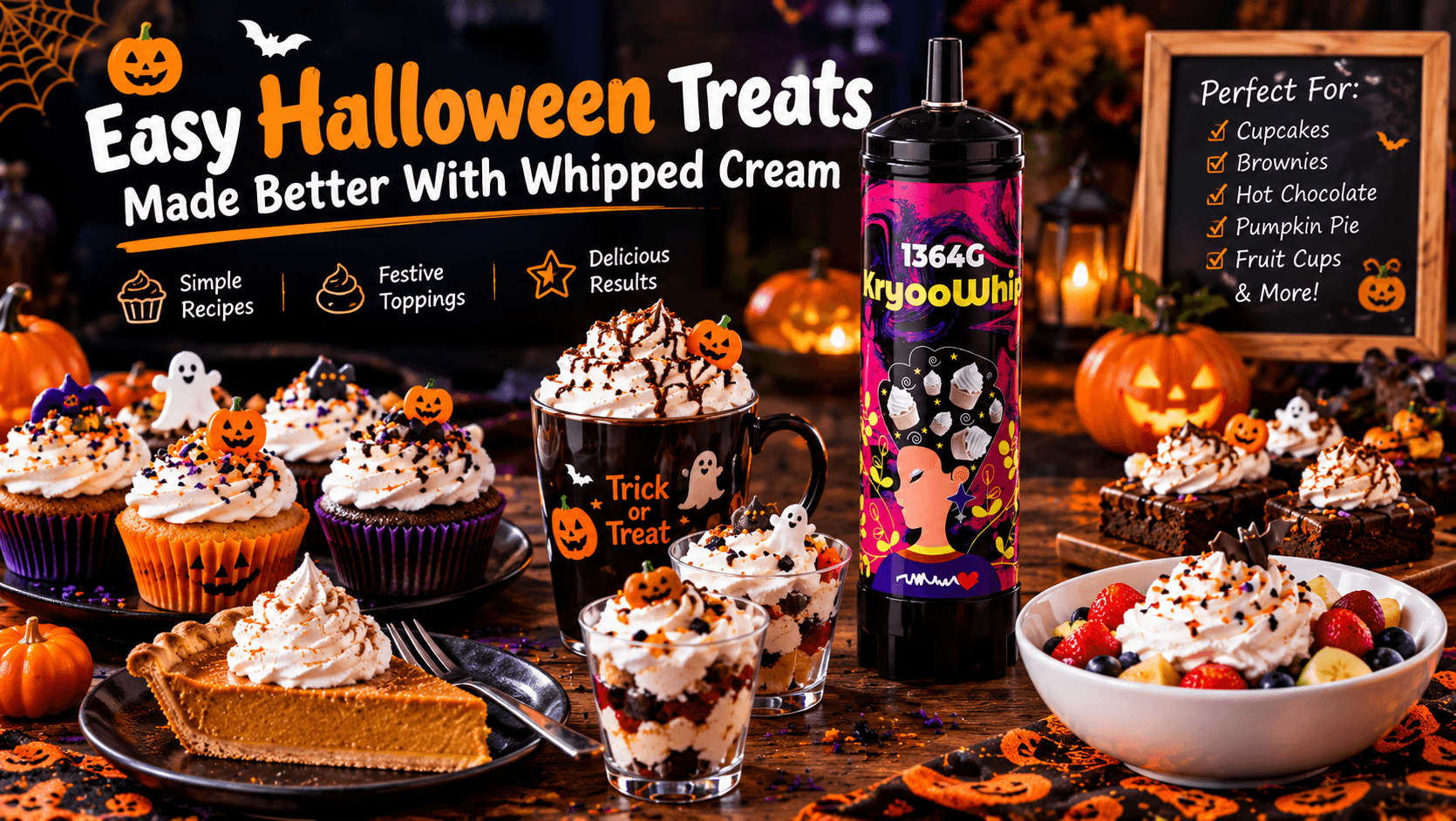 Easy Halloween Treats Made Better With Whipped Cream
