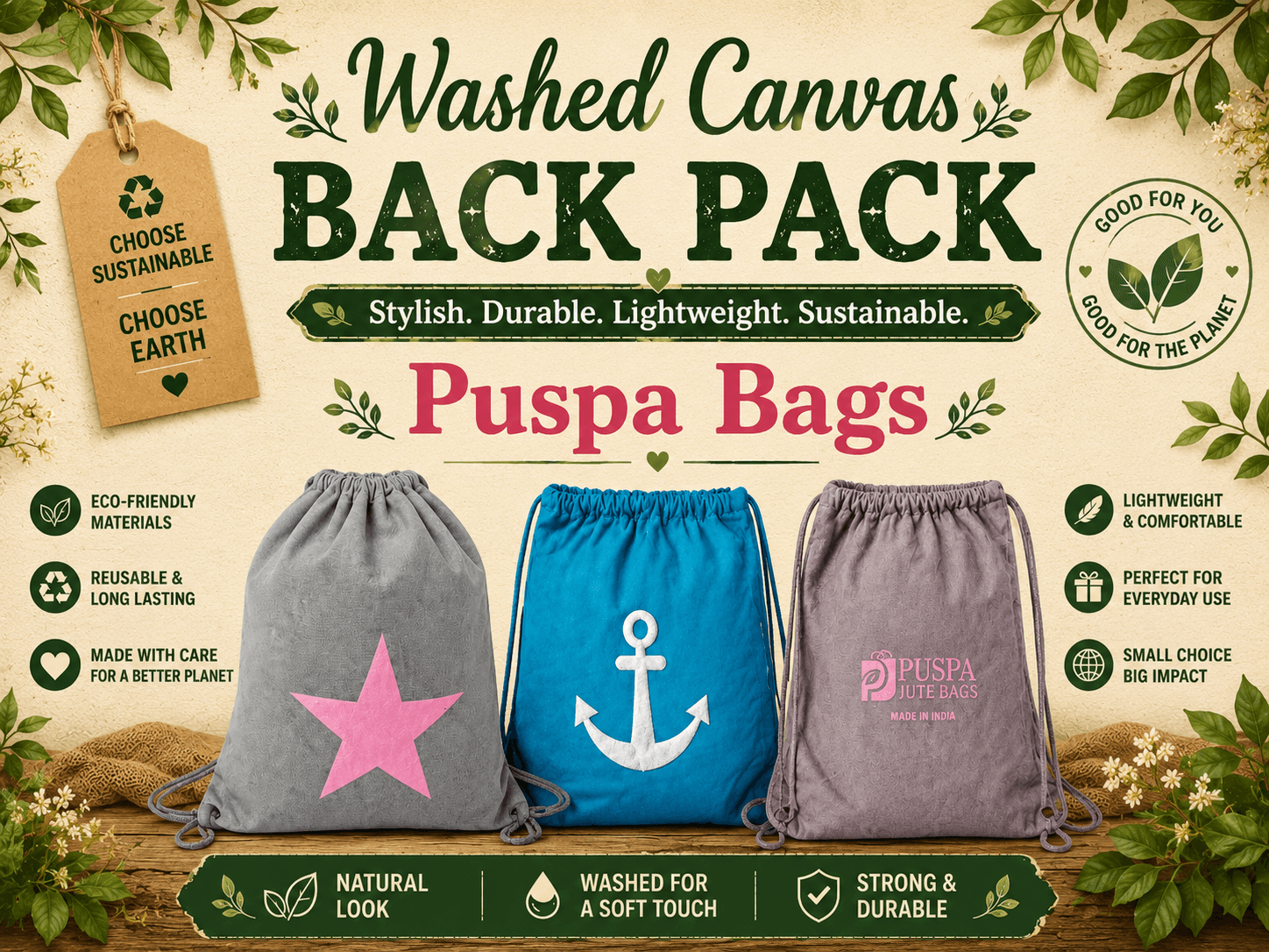 Washed Canvas Backpack – Durable Vintage-Style Backpacks for Global Buyers