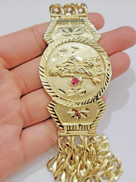 10K Solid Gold Saint Barbara Bracelet in Texas: Size Guide