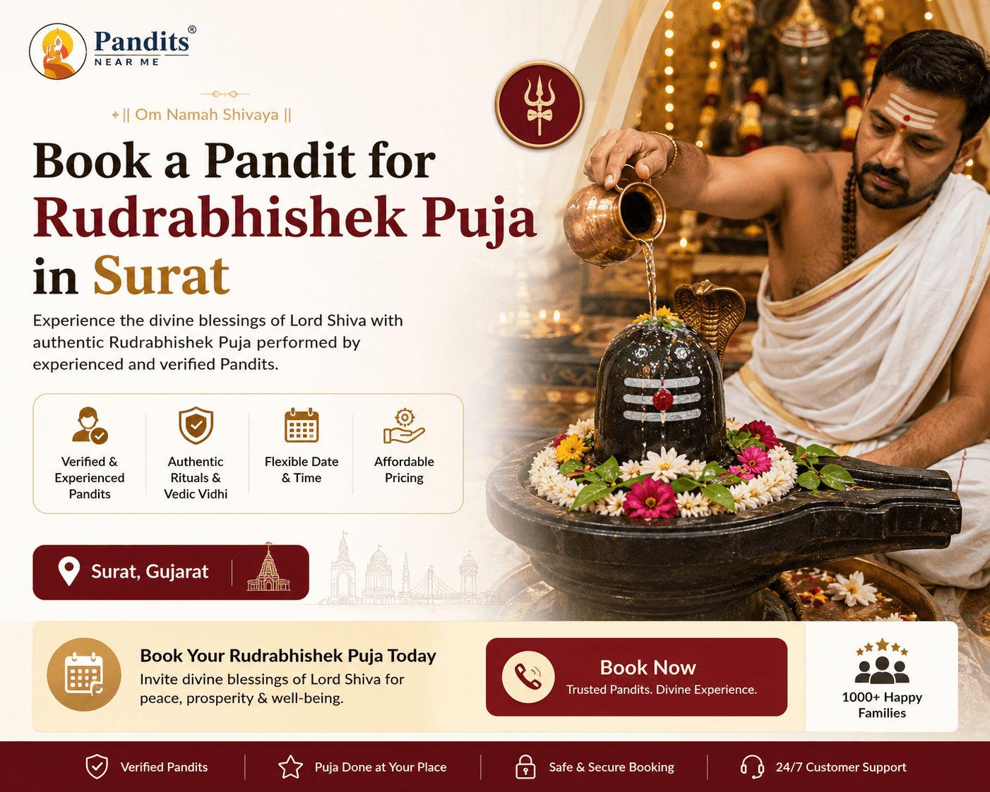 Book a Pandit for Rudrabhishek Puja in Surat