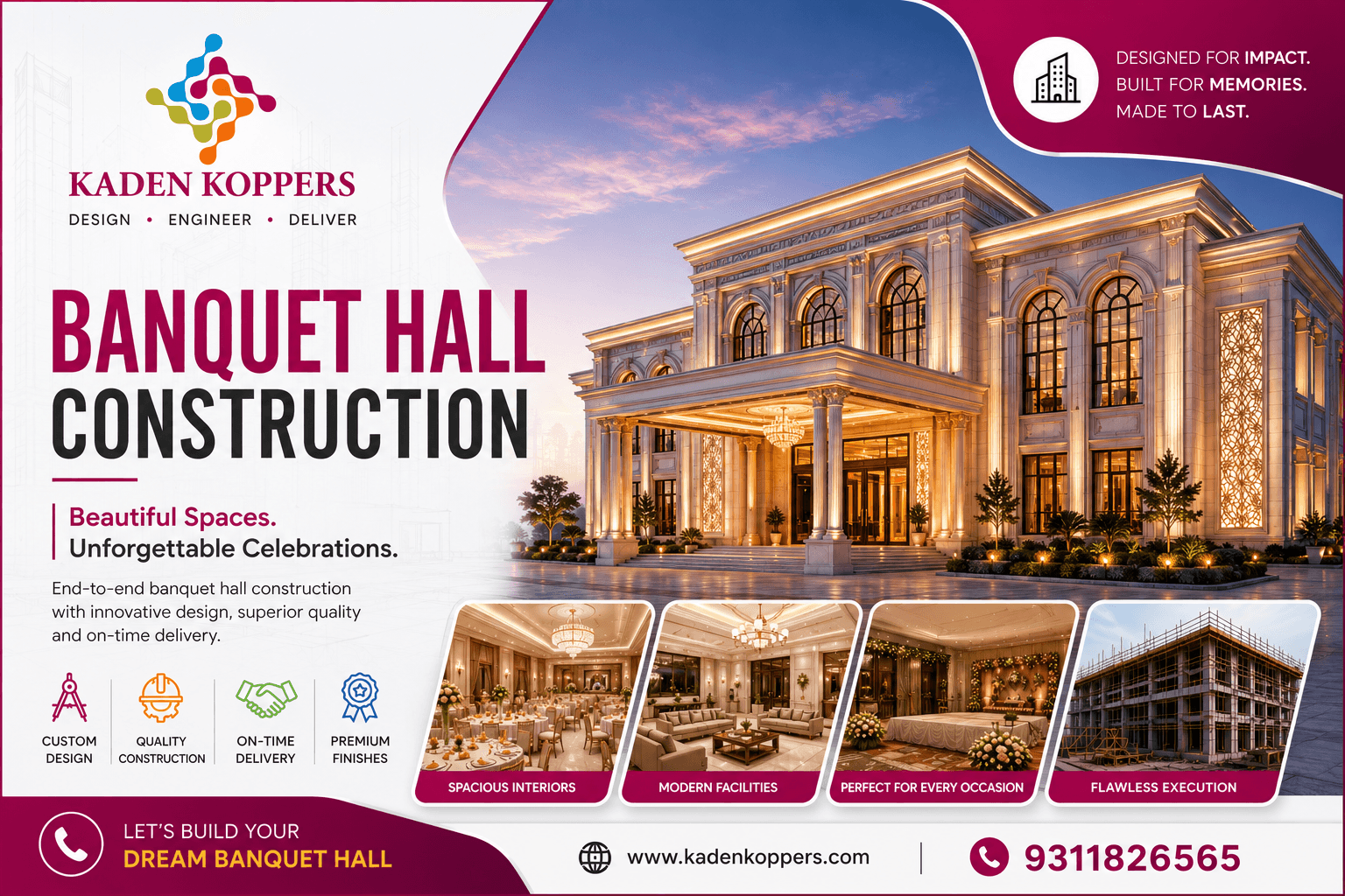 Banquet Hall Construction Company in India: Building Elegant & Functional Event Spaces