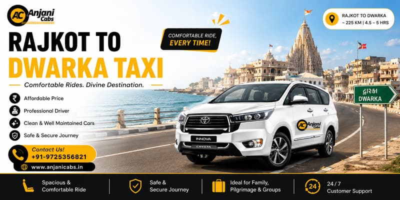 Rajkot to Dwarka Taxi | Check Fare & Book Online