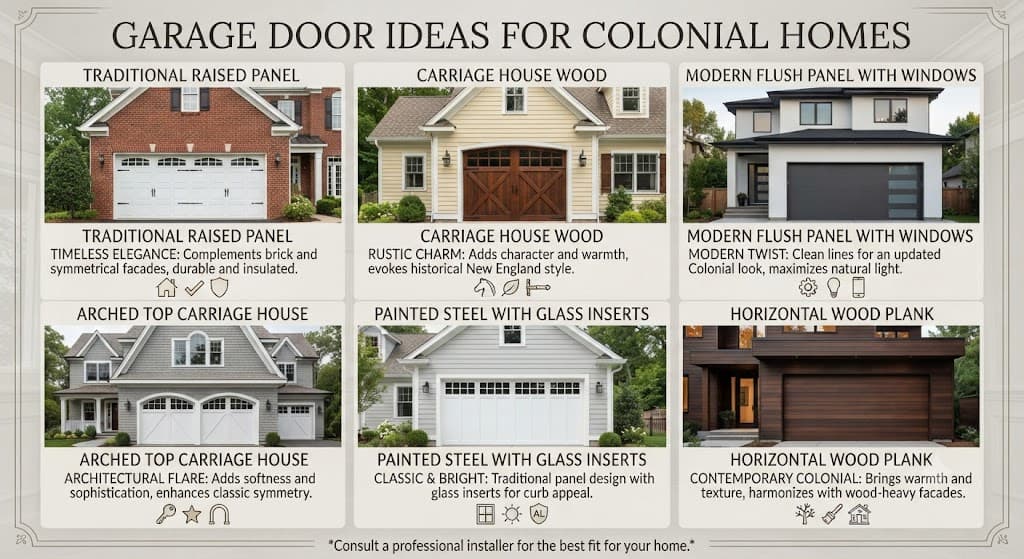 Garage Door Ideas for Colonial Homes
