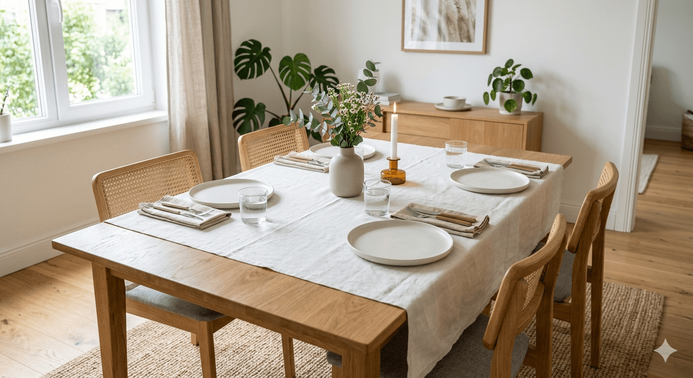 Easy Dining Room Makeover Ideas Using Table Cloths