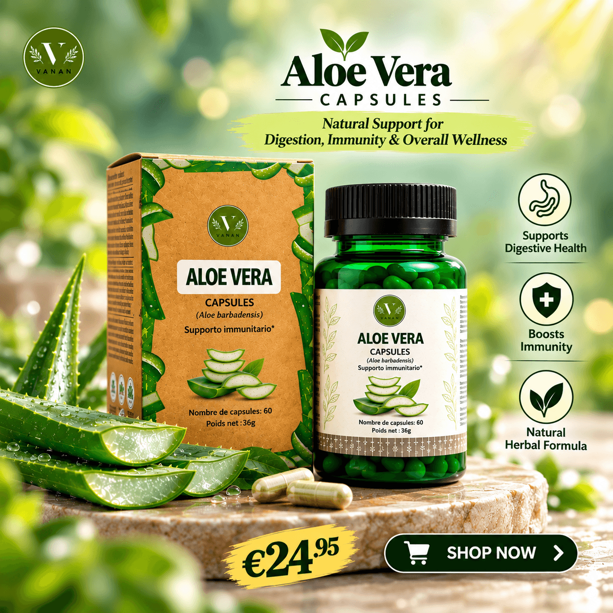 Natural Aloe Vera Extract Capsules