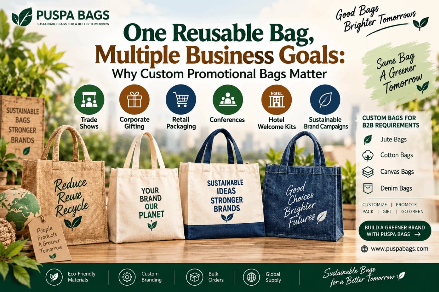 One Reusable Bag, Multiple Business Goals: Why Custom Promotional Bags Matter
