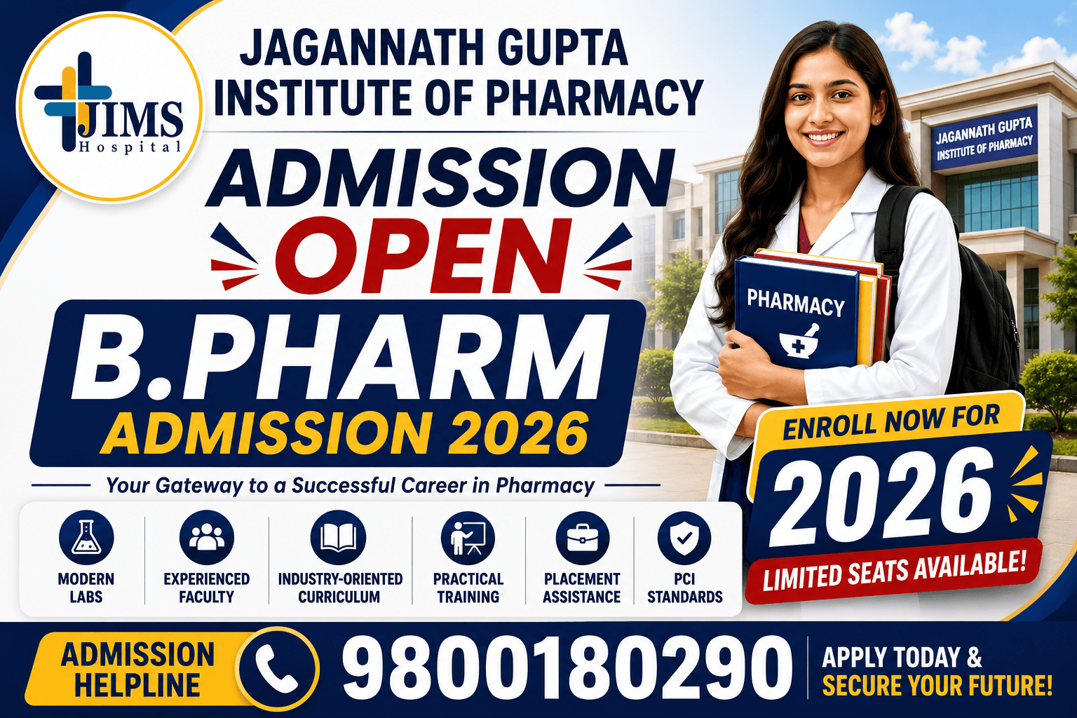 Jagannath Gupta Institute of Pharmacy B.Pharm Admission 2026