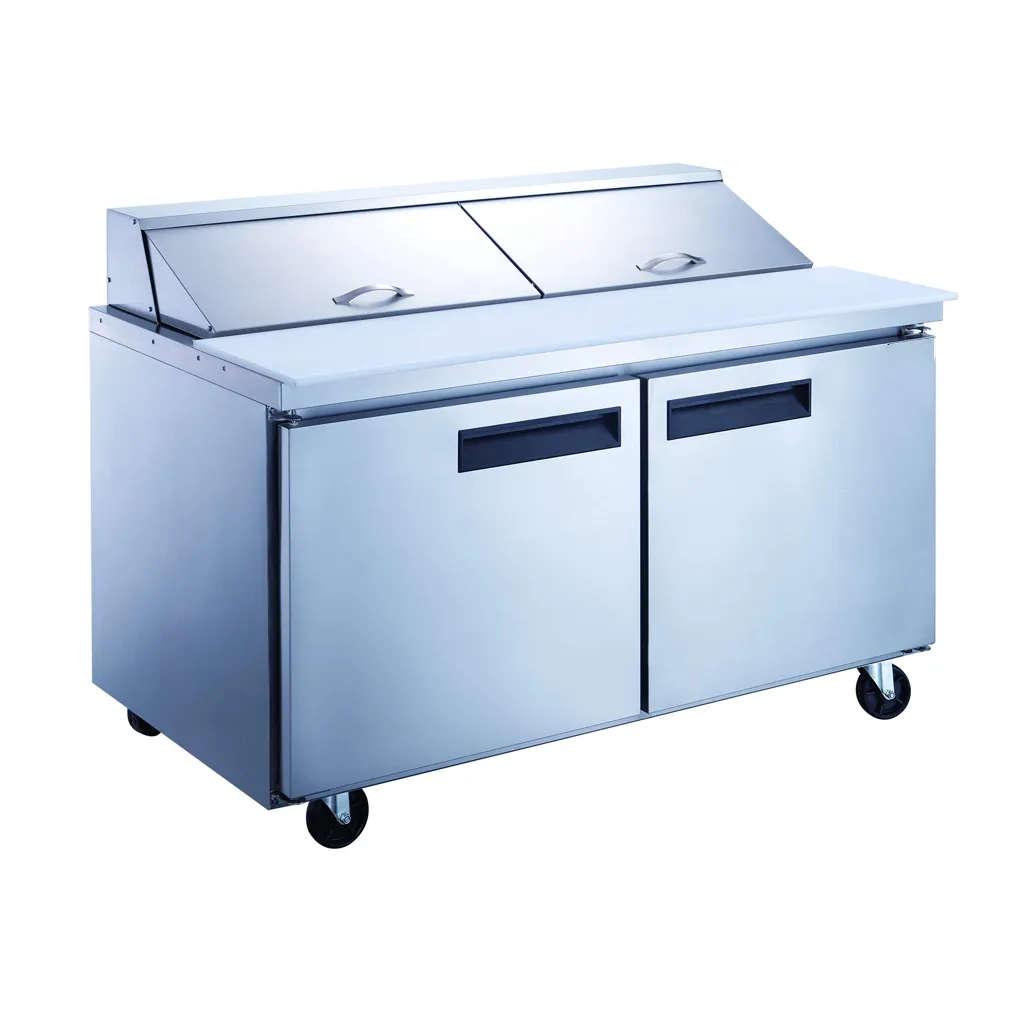 2-Door Food Prep Table Refrigerator SS DSP60-16-S2