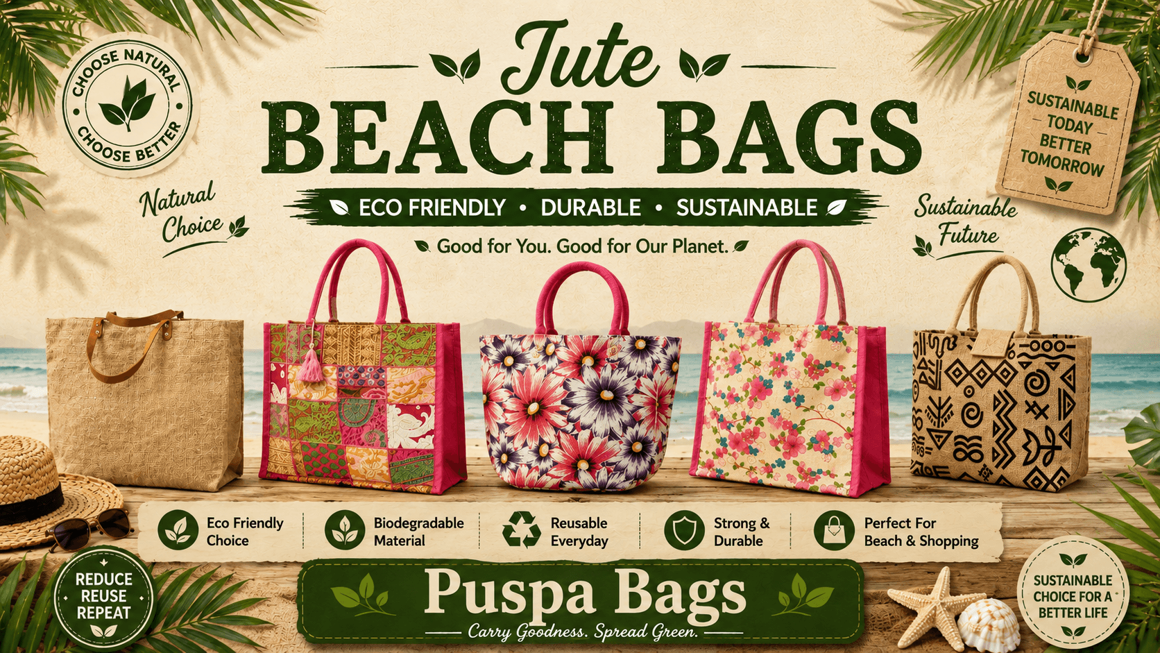 Jute Beach Bags – Premium Eco-Friendly Beach Bags for Global Buyers
