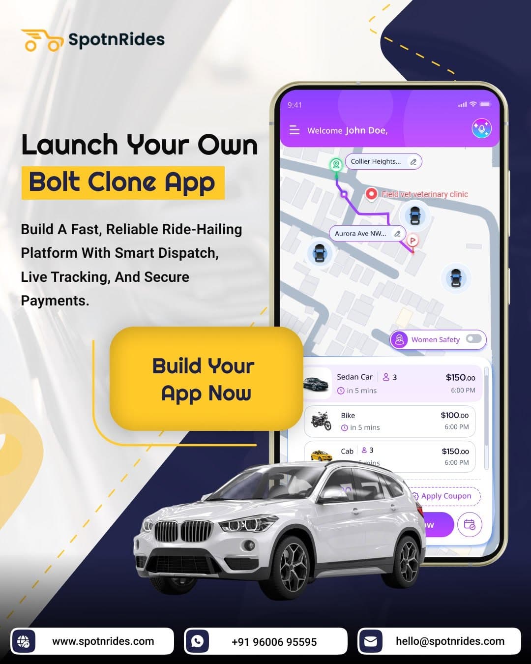 Start Your Taxi Business Faster with SpotnRides Bolt Clone