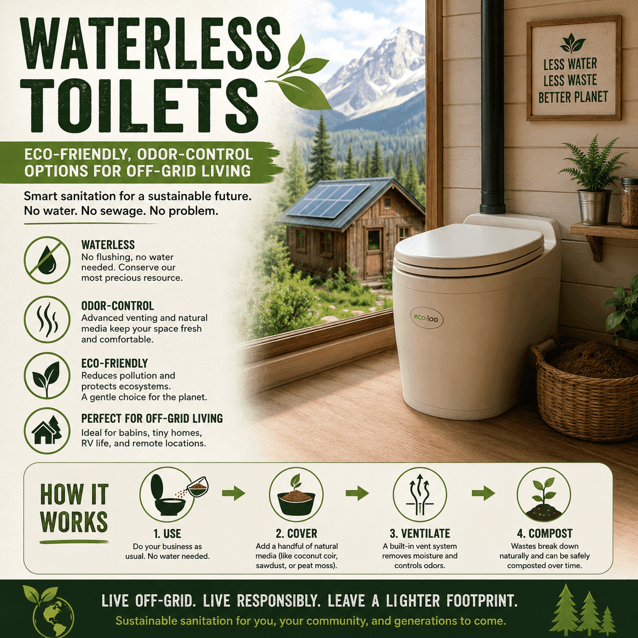 Waterless Toilets: Eco-Friendly, Odor-Control Options for Off-Grid Living