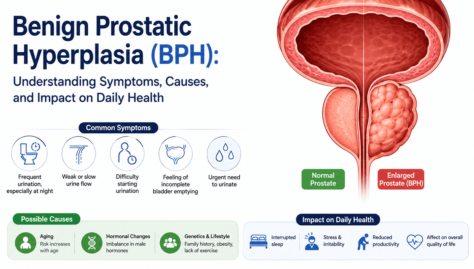 Benign Prostatic Hyperplasia (BPH): Understanding Symptoms, Causes, and Impact on Daily Health