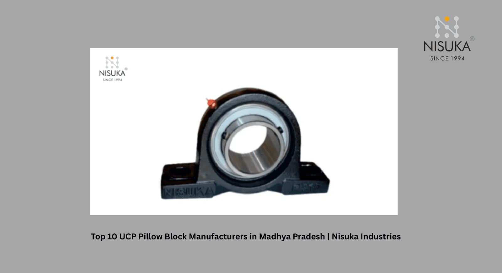 Top 10 UCP Pillow Block Manufacturers in Madhya Pradesh | Nisuka Industries