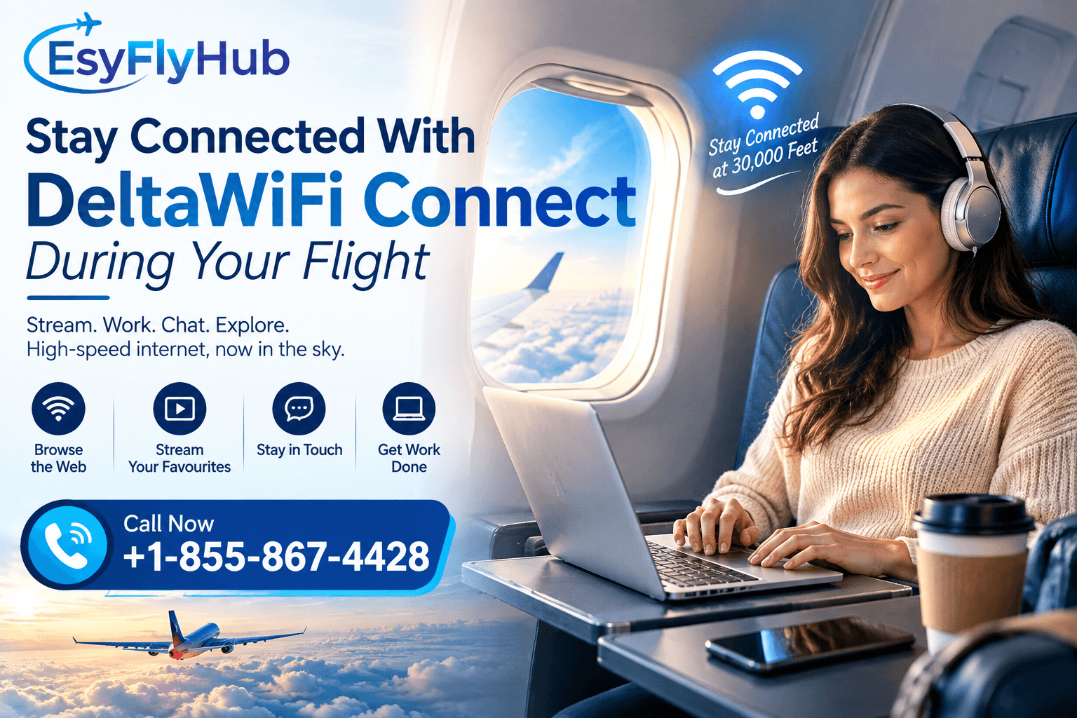 Stay Connected With DeltaWiFi Connect During Your Flight