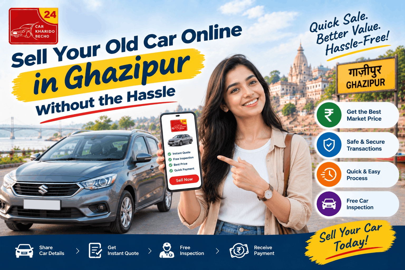 Sell Your Old Car Online in Ghazipur Without the Hassle