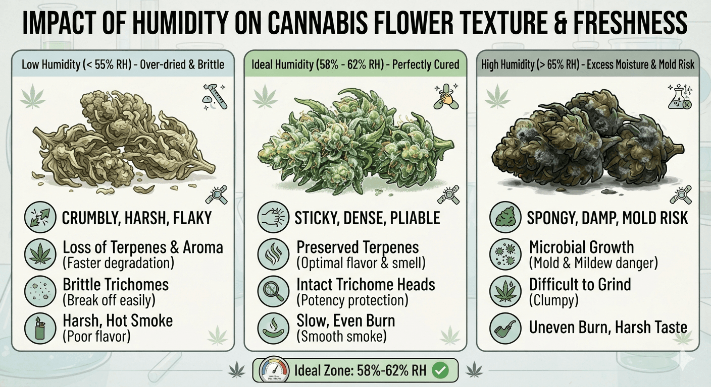 How Humidity Affects Cannabis Flower Texture and Freshness