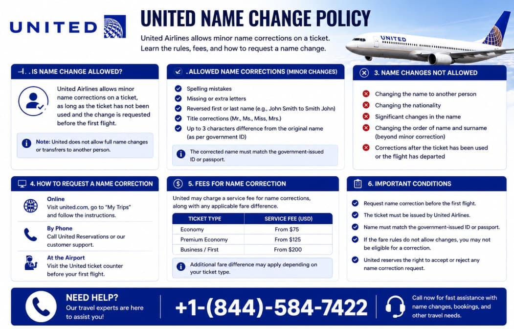 United Name Change Policy: Fix Ticket Name Errors Fast