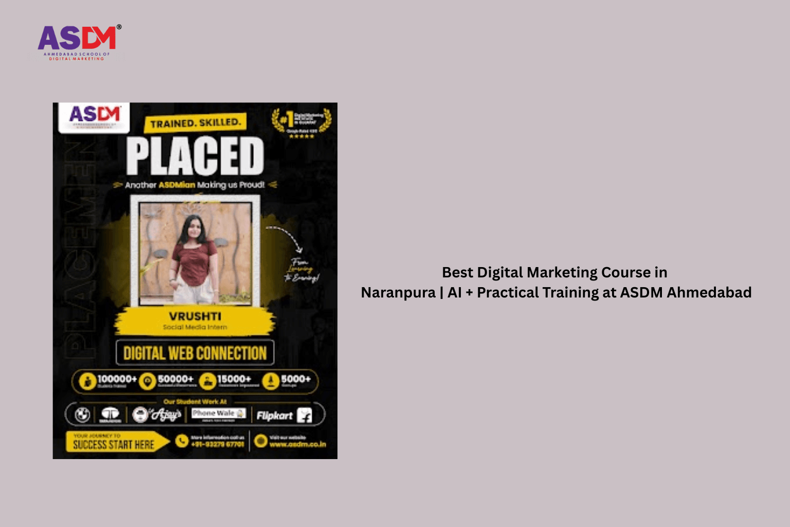 Best Digital Marketing Course in Naranpura | AI + Practical Training at ASDM Ahmedabad