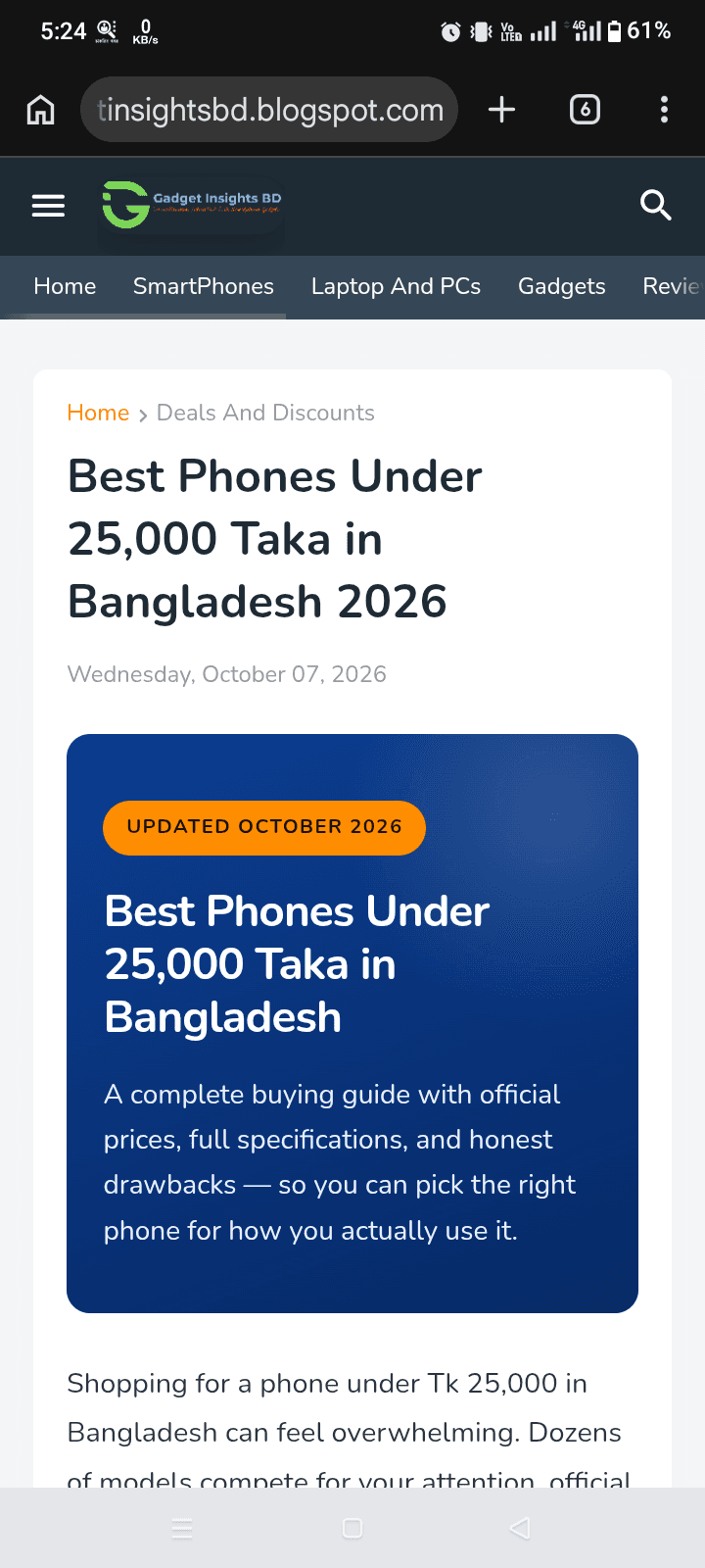 Best Phones Under 25,000 Taka in Bangladesh 2026