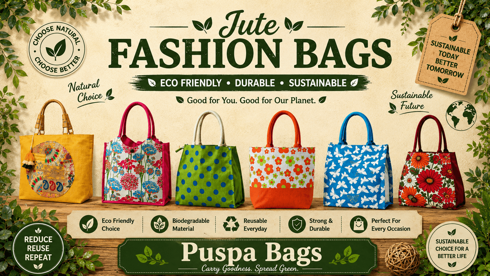Jute Fashion Bags – Stylish Eco-Friendly Bags for Global Buyers