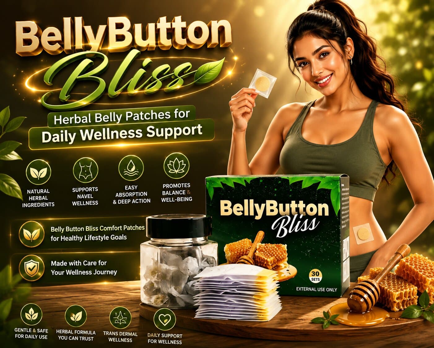 Belly Button Bliss Natural Body Support Patches for Everyday Use