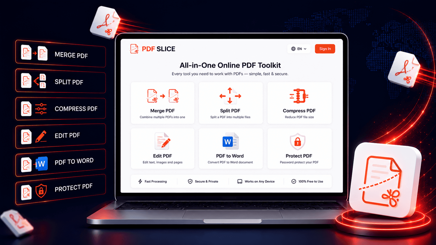 PDF Slice – Simple Online Tool to Manage PDF Files Easily