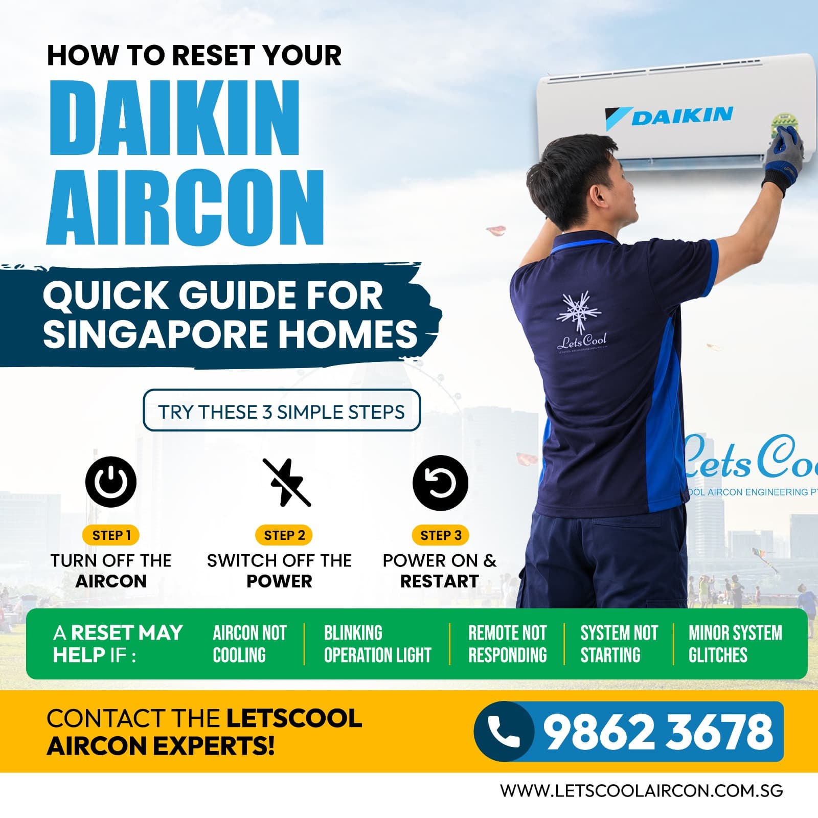 How to Reset Daikin Aircon (Quick Guide) for Singapore Model