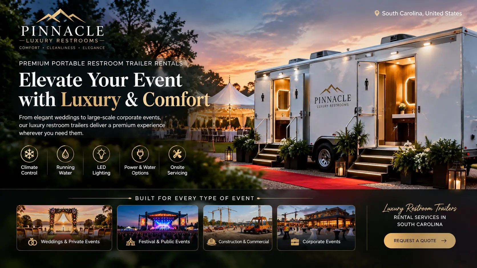 Construction Restroom Trailer Rentals