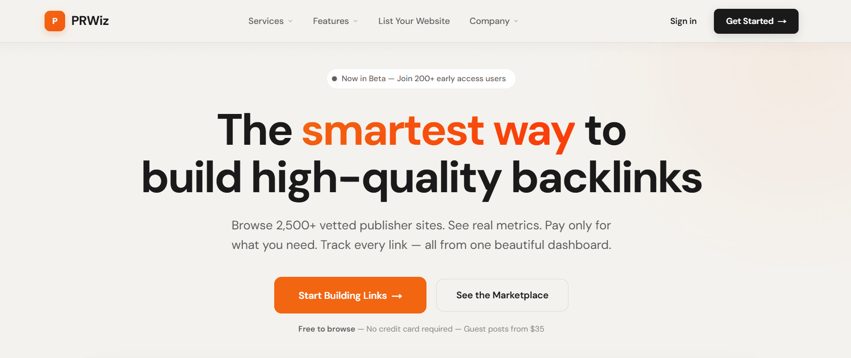 PRWiz — AI-first link building and digital PR marketplace