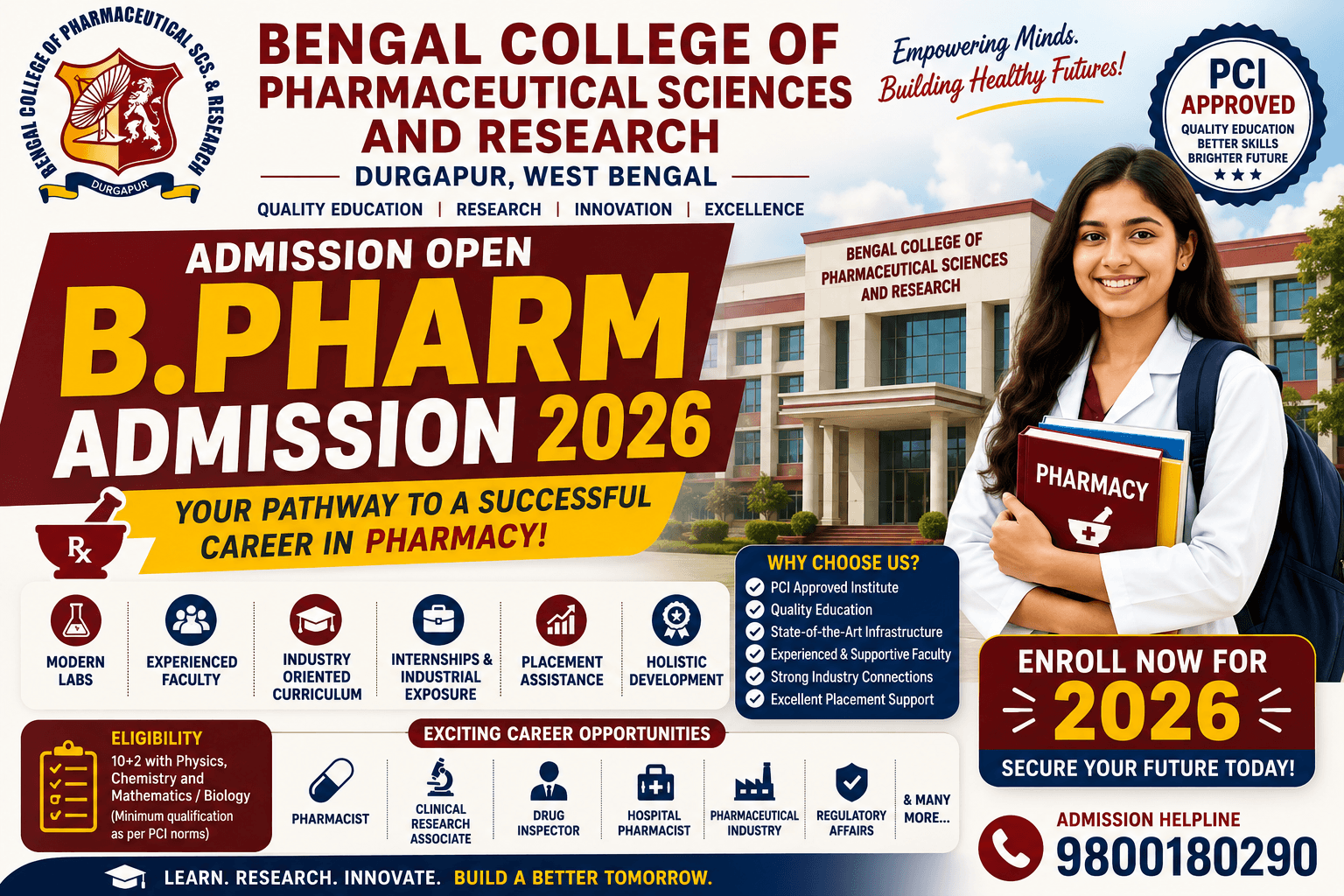 Bengal College of Pharmaceutical Sciences and Research B.Pharm Admission 2026