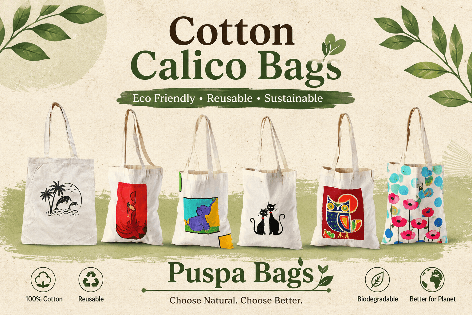 Cotton Calico Bags – Reusable & Eco-Friendly Cotton Bags for Global Buyers