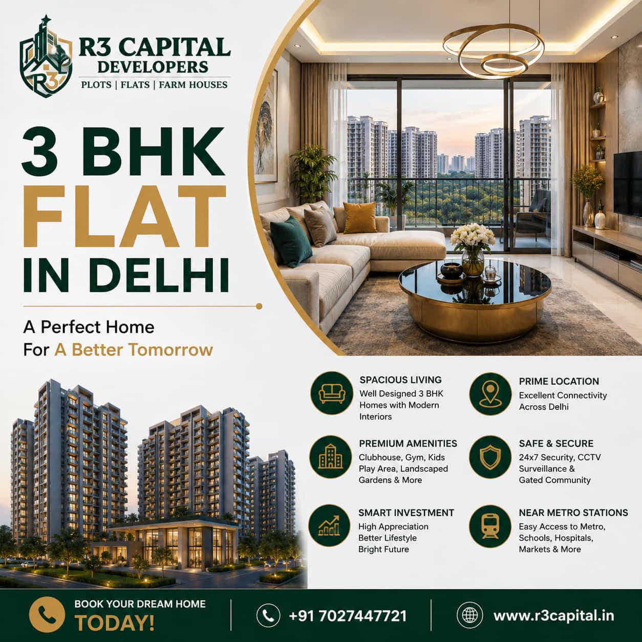 3 BHK flat in Delhi
