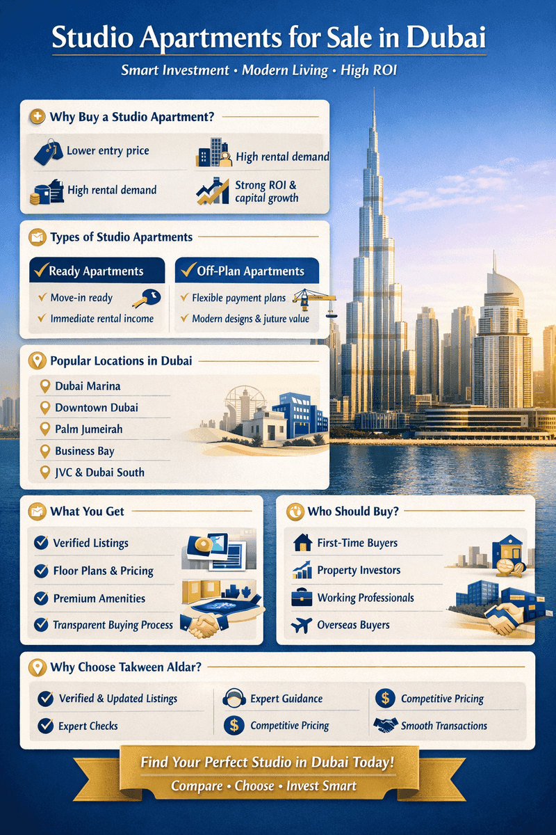 Studio Apartments for Sale in Dubai