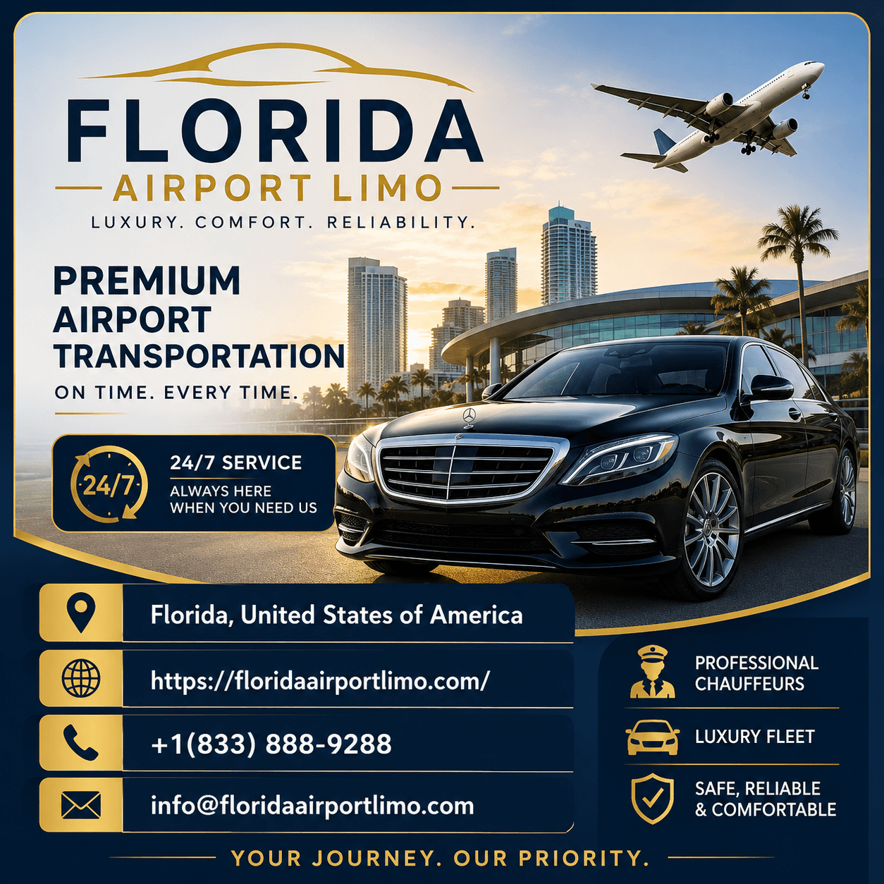 Luxury Florida Airport Limo Service: Reliable Chauffeur Transportation