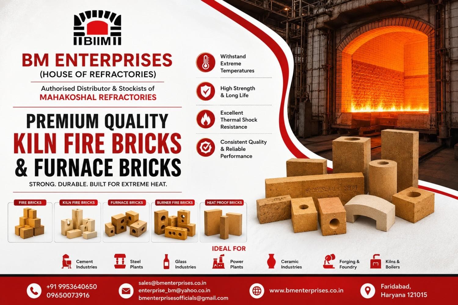 Top 10 Manufacturers and Suppliers of Kiln Fire Bricks and Furnace Bricks in India
